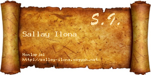 Sallay Ilona névjegykártya